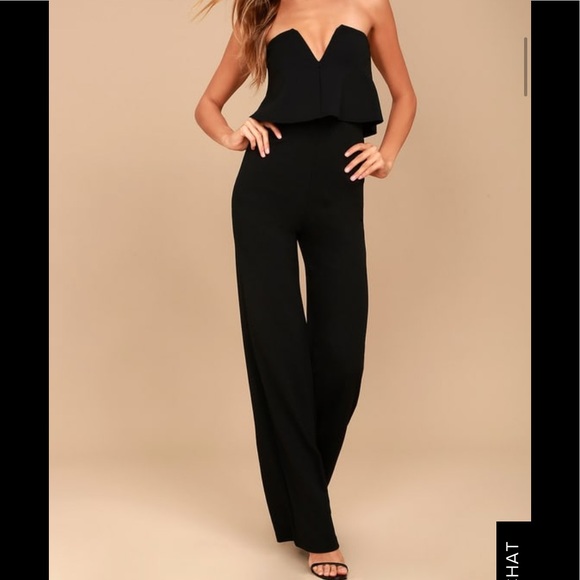 Lulus Pants - Lulu’s Power Of Love Black Strapless Jumpsuit